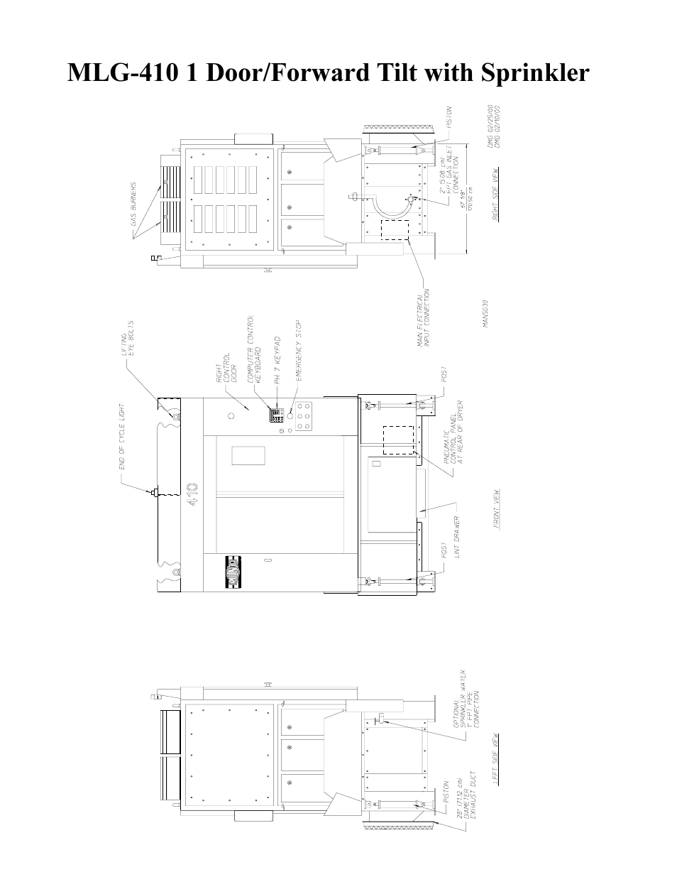 Mlg-410 1 door/forward tilt with sprinkler | American Dryer Corp. ML-410 User Manual | Page 28 / 67