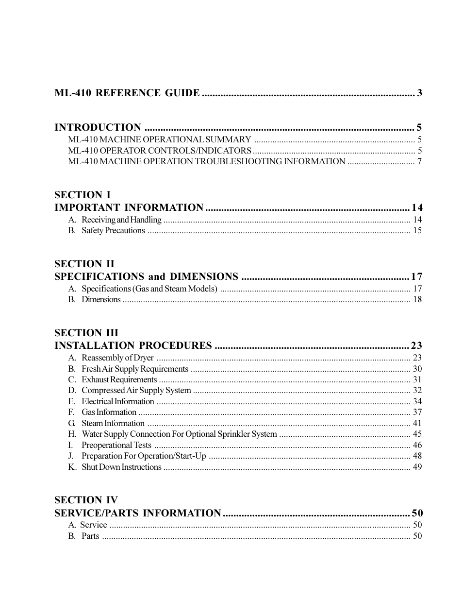 American Dryer Corp. ML-410 User Manual | Page 5 / 67