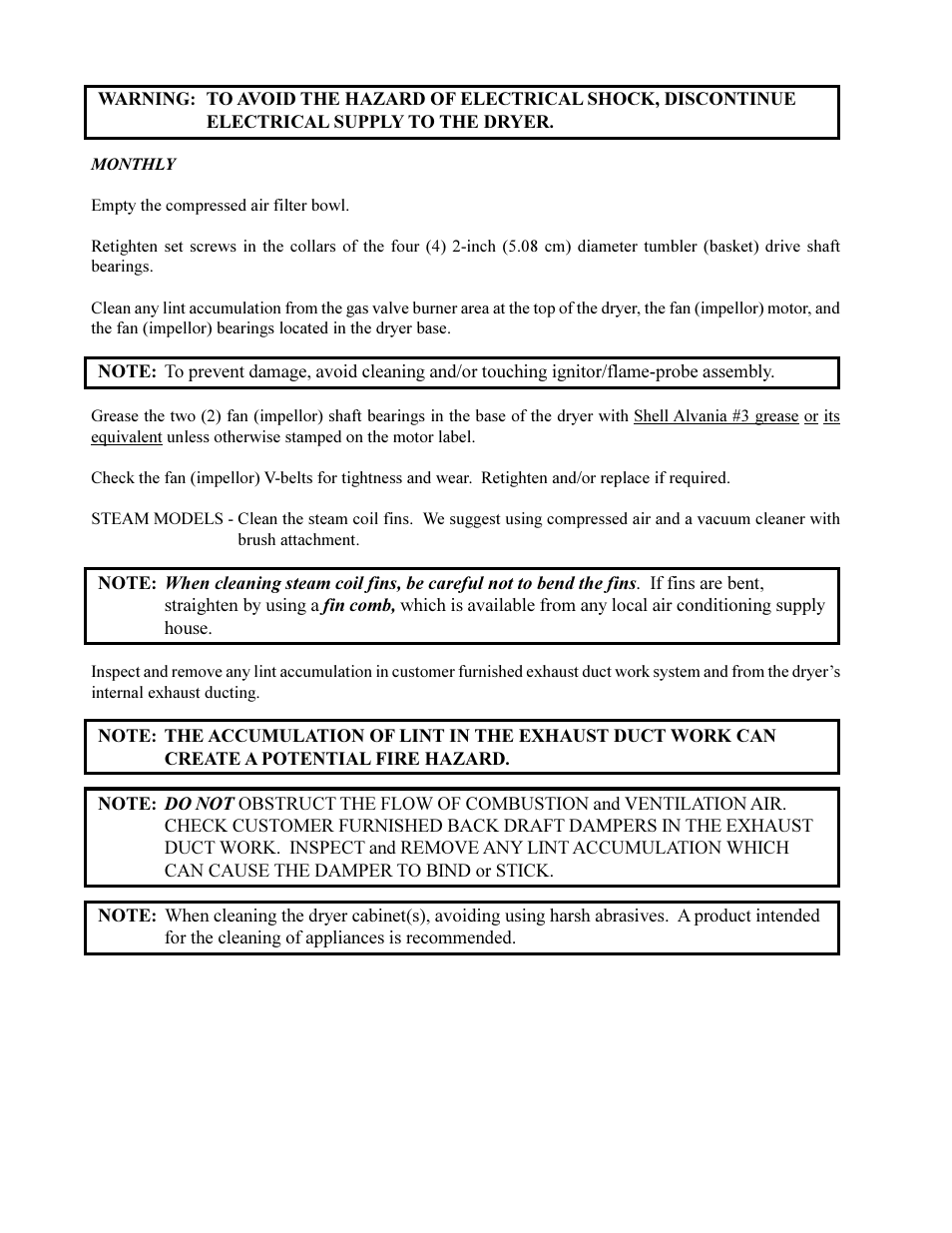 American Dryer Corp. ML-410 User Manual | Page 58 / 67