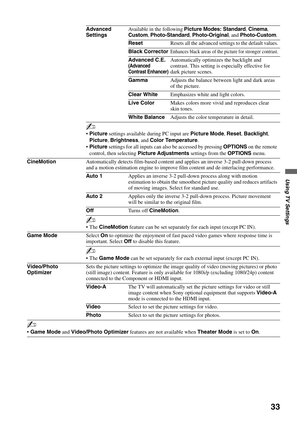 Sony KDL-32VL140 User Manual | Page 33 / 48