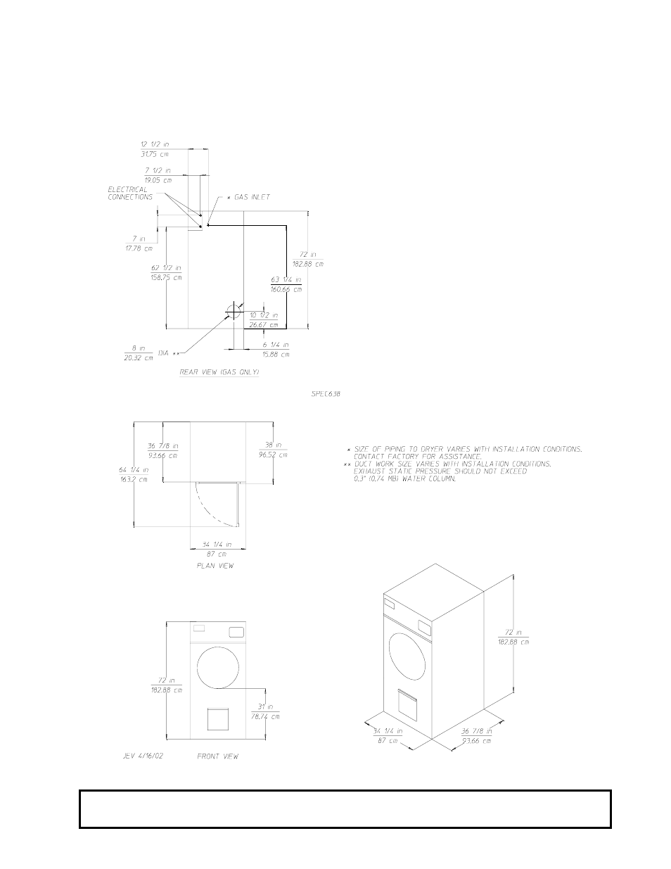 Specifications mdg30v | American Dryer Corp. MDG30V User Manual | Page 11 / 52