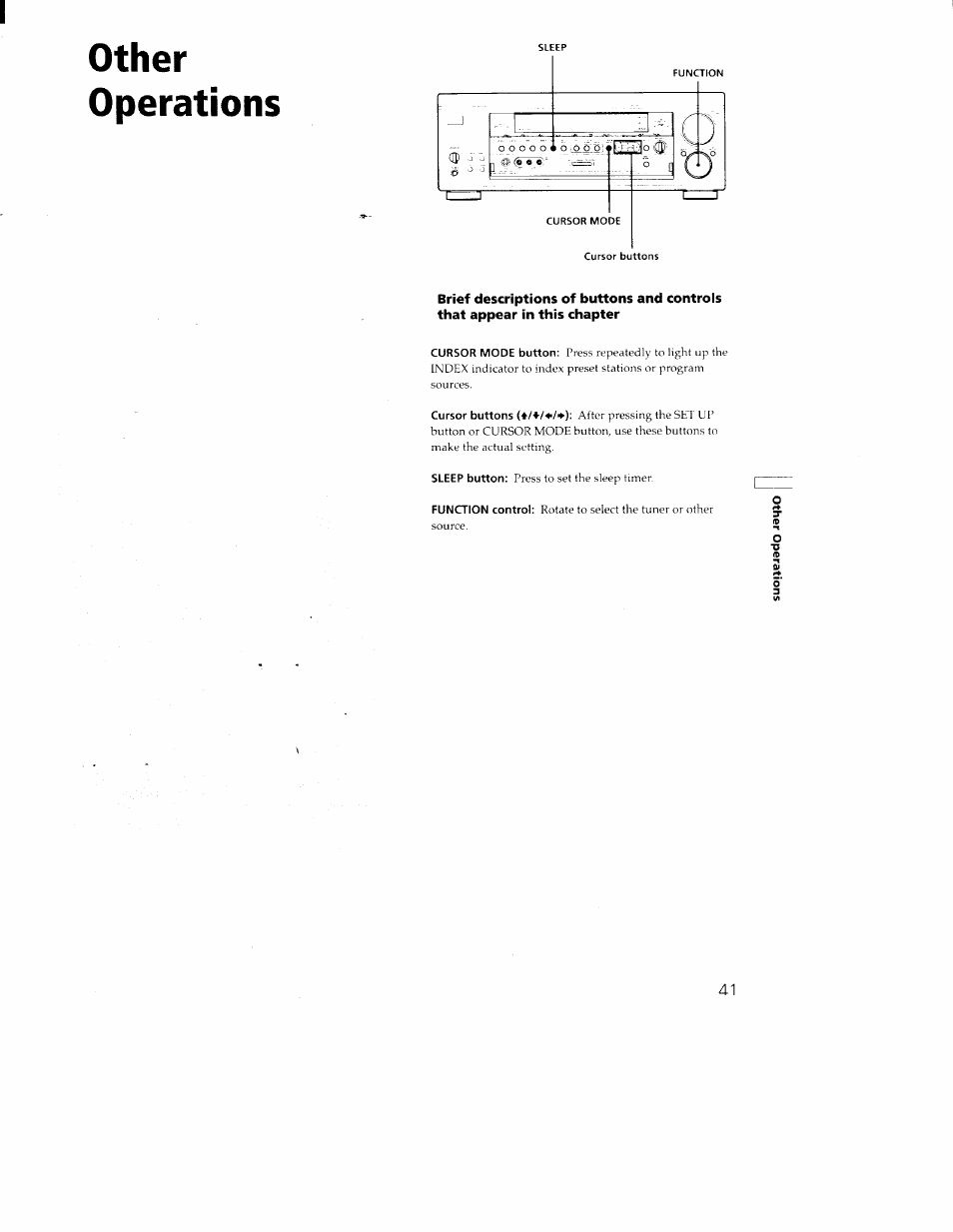 Other, Operations, Other operations | Sony STR-DA30ES User Manual | Page 41 / 51