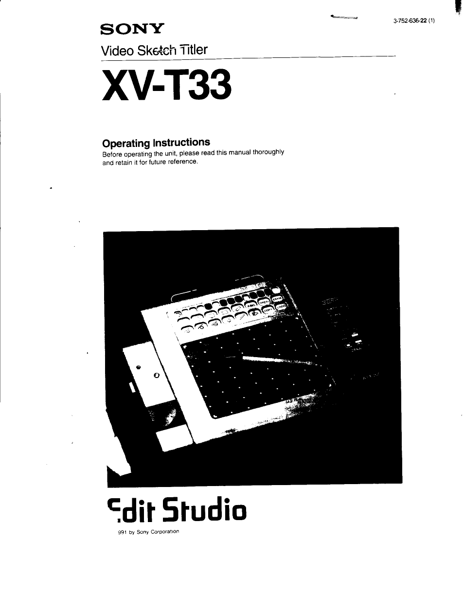 Sony XV-T33 User Manual | 20 pages