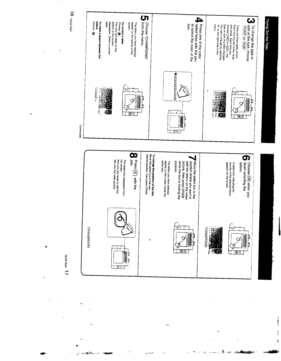 To change the position of the title | Sony XV-T33 User Manual | Page 9 / 20