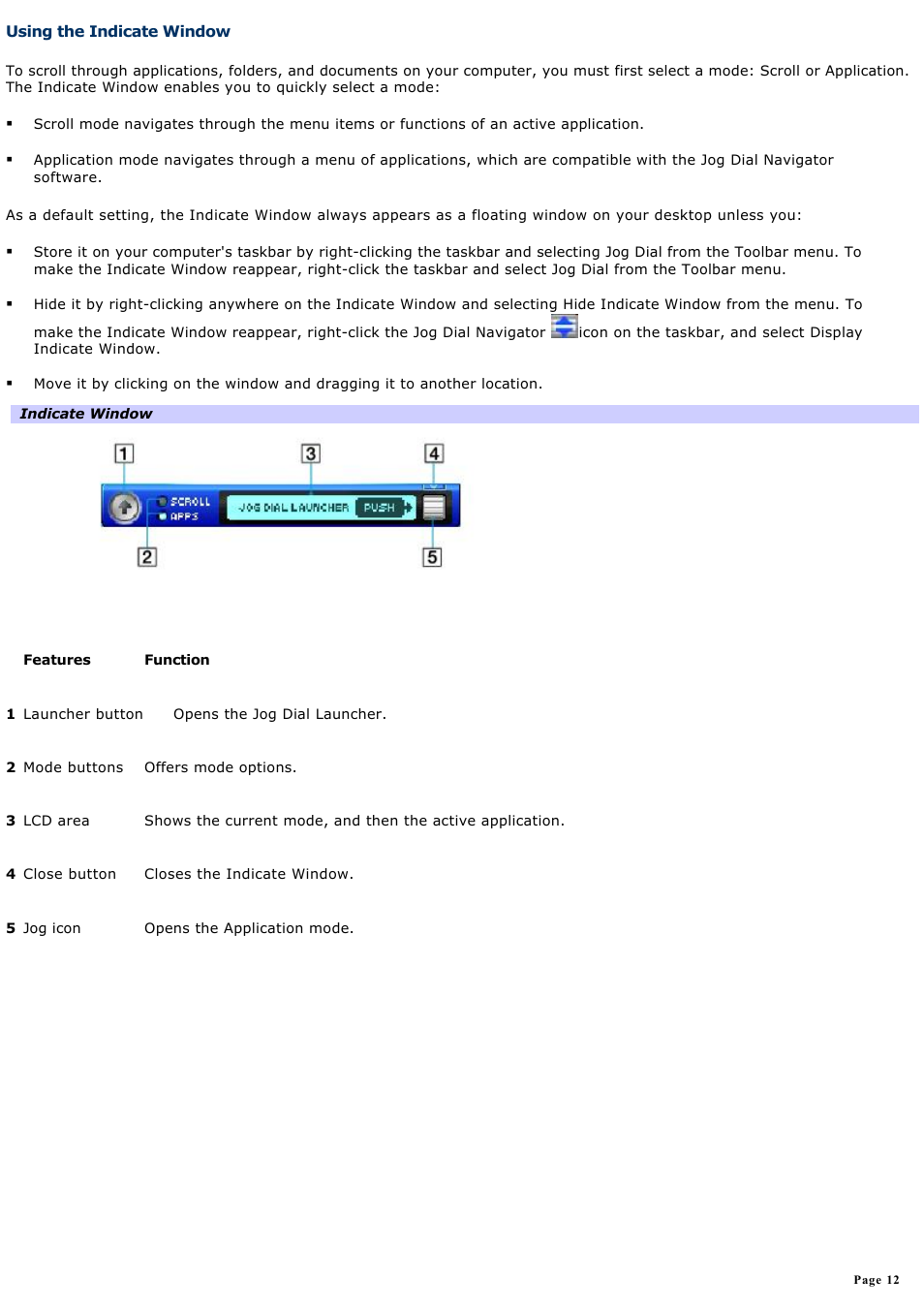 Using the indicate window | Sony PCG-R505ECP User Manual | Page 12 / 156
