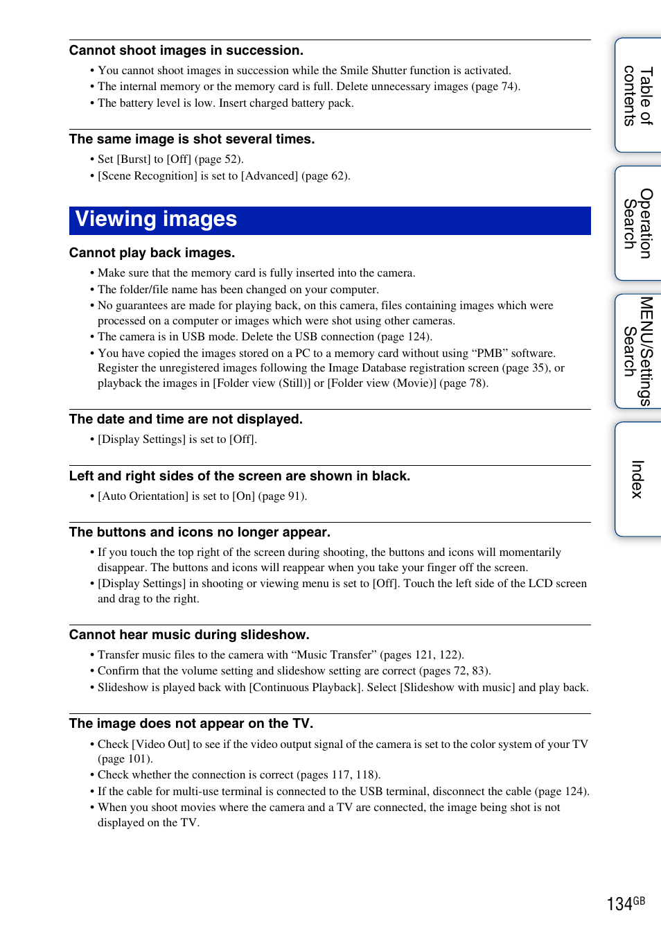 Viewing images | Sony DSC-TX5 User Manual | Page 134 / 150