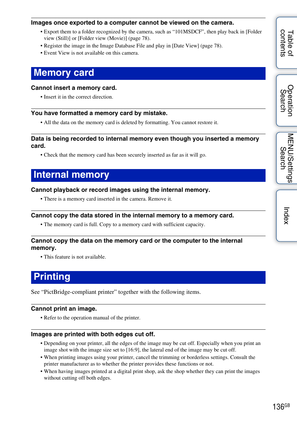 Sony DSC-TX5 User Manual | Page 136 / 150