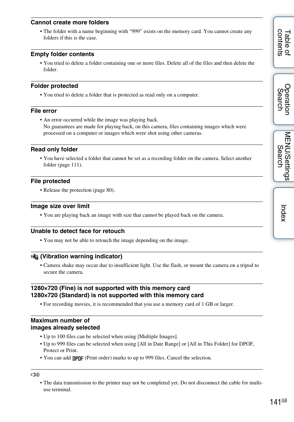 Sony DSC-TX5 User Manual | Page 141 / 150