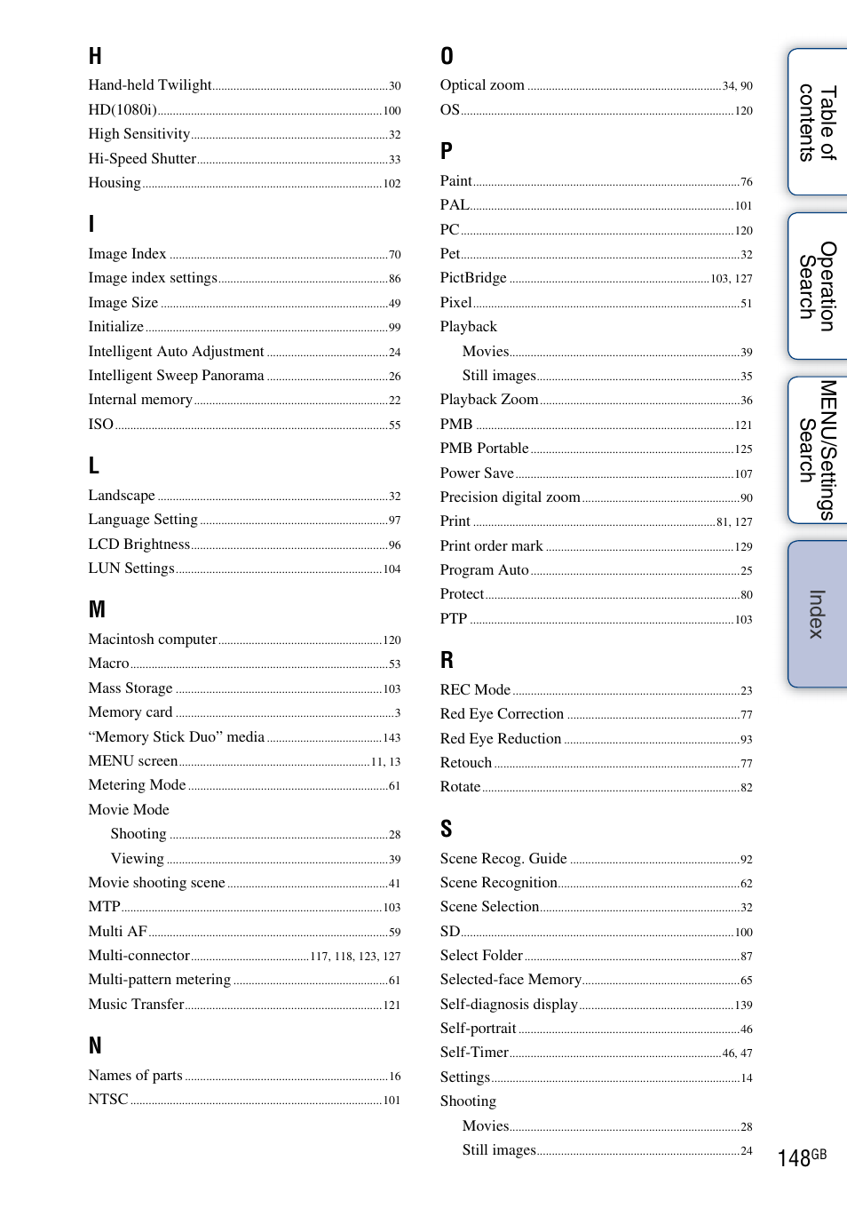 Sony DSC-TX5 User Manual | Page 148 / 150