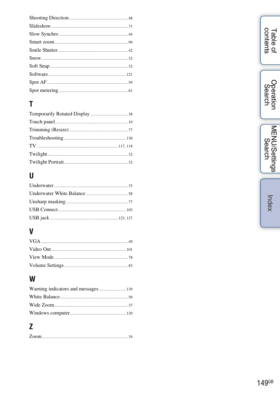 Sony DSC-TX5 User Manual | Page 149 / 150