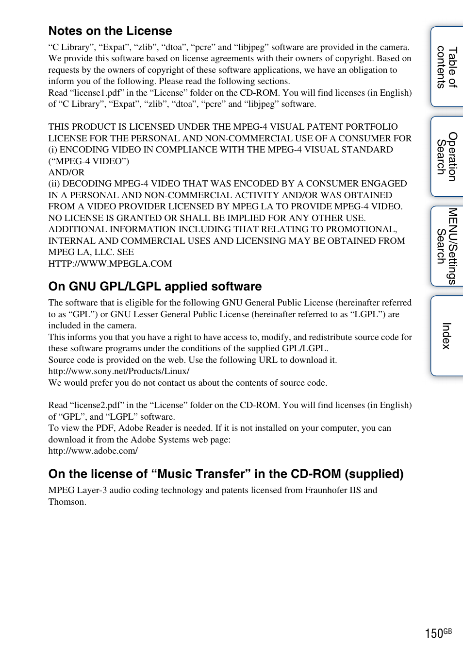 Sony DSC-TX5 User Manual | Page 150 / 150