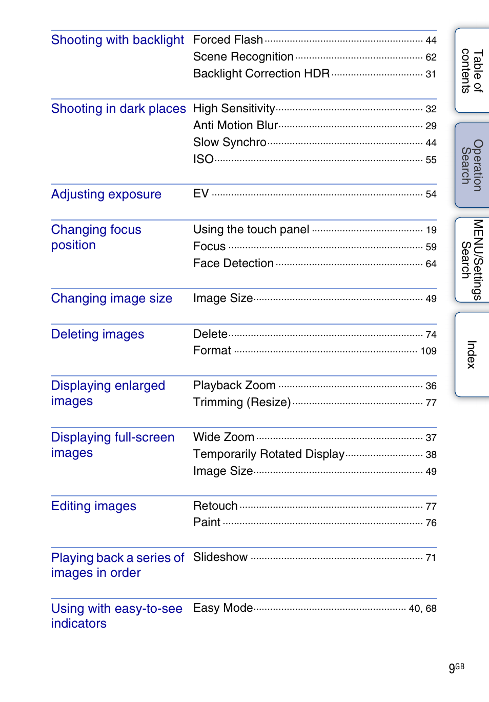 Sony DSC-TX5 User Manual | Page 9 / 150