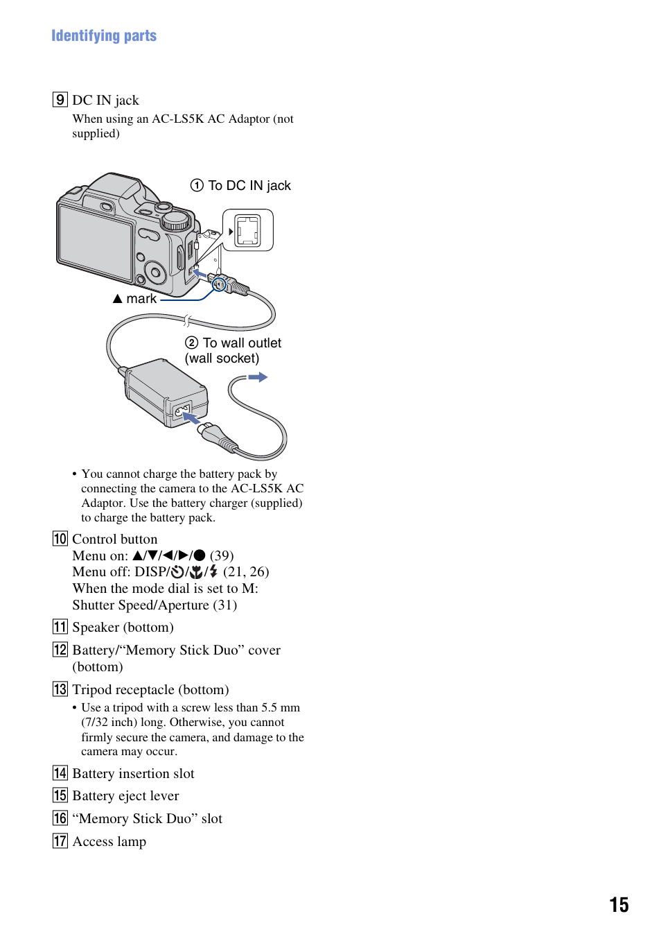 Sony DSC-H10 User Manual | Page 15 / 123