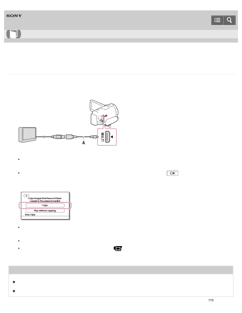 Saving images on an external media device, Help guide | Sony HDR-PJ810 User Manual | Page 175 / 416