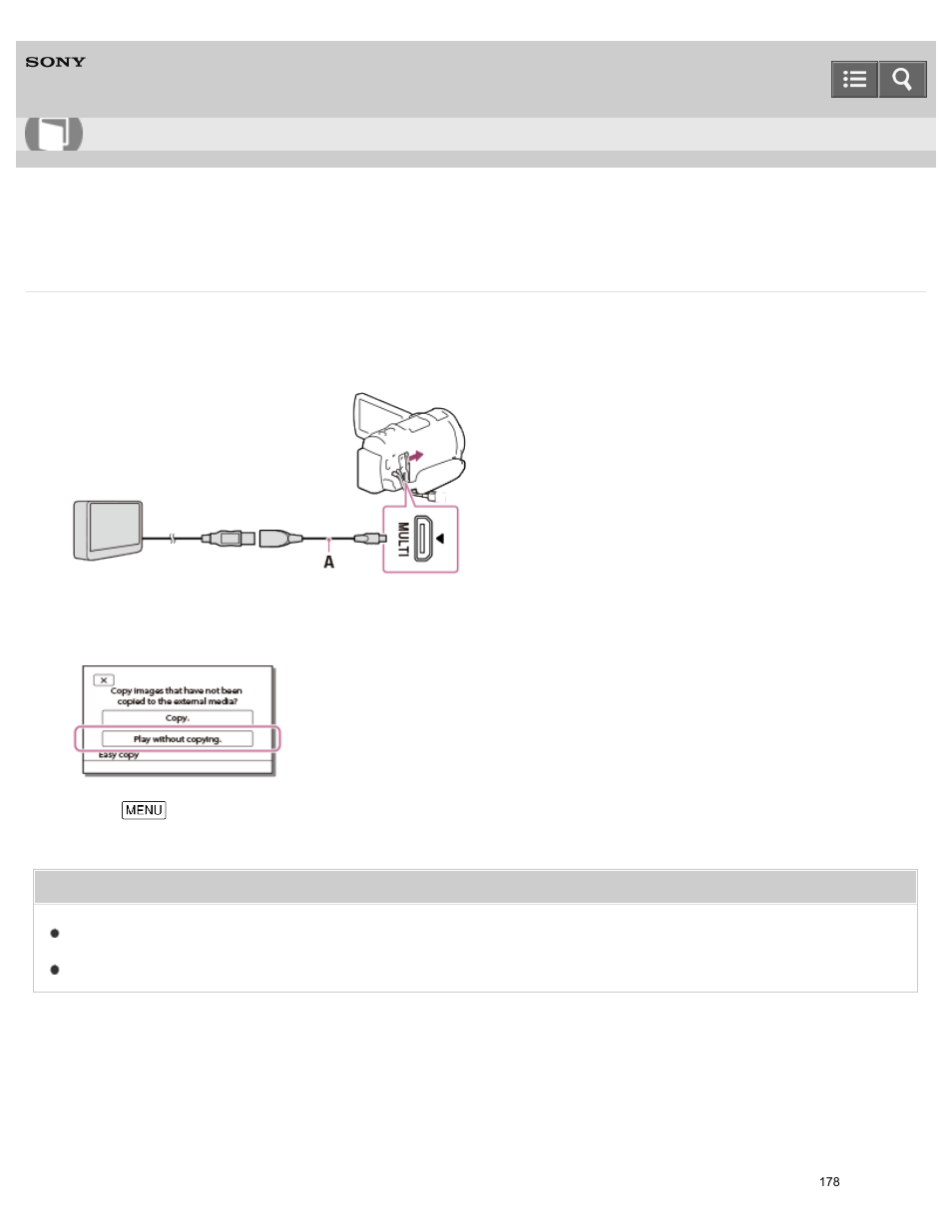 Deleting images in the external media device, Delete images saved on an external media device, Help guide | Sony HDR-PJ810 User Manual | Page 178 / 416