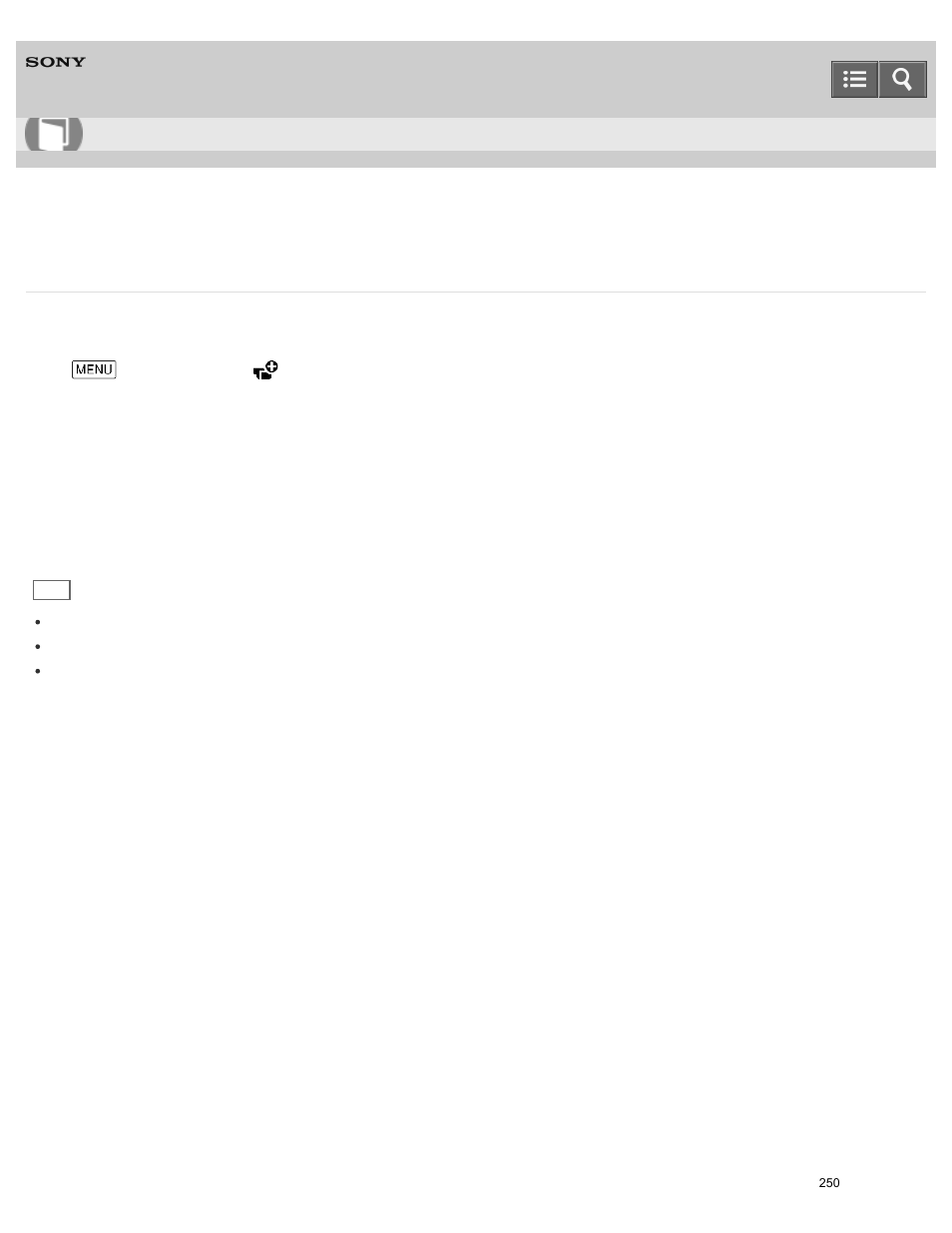 Grid line, Help guide | Sony HDR-PJ810 User Manual | Page 250 / 416