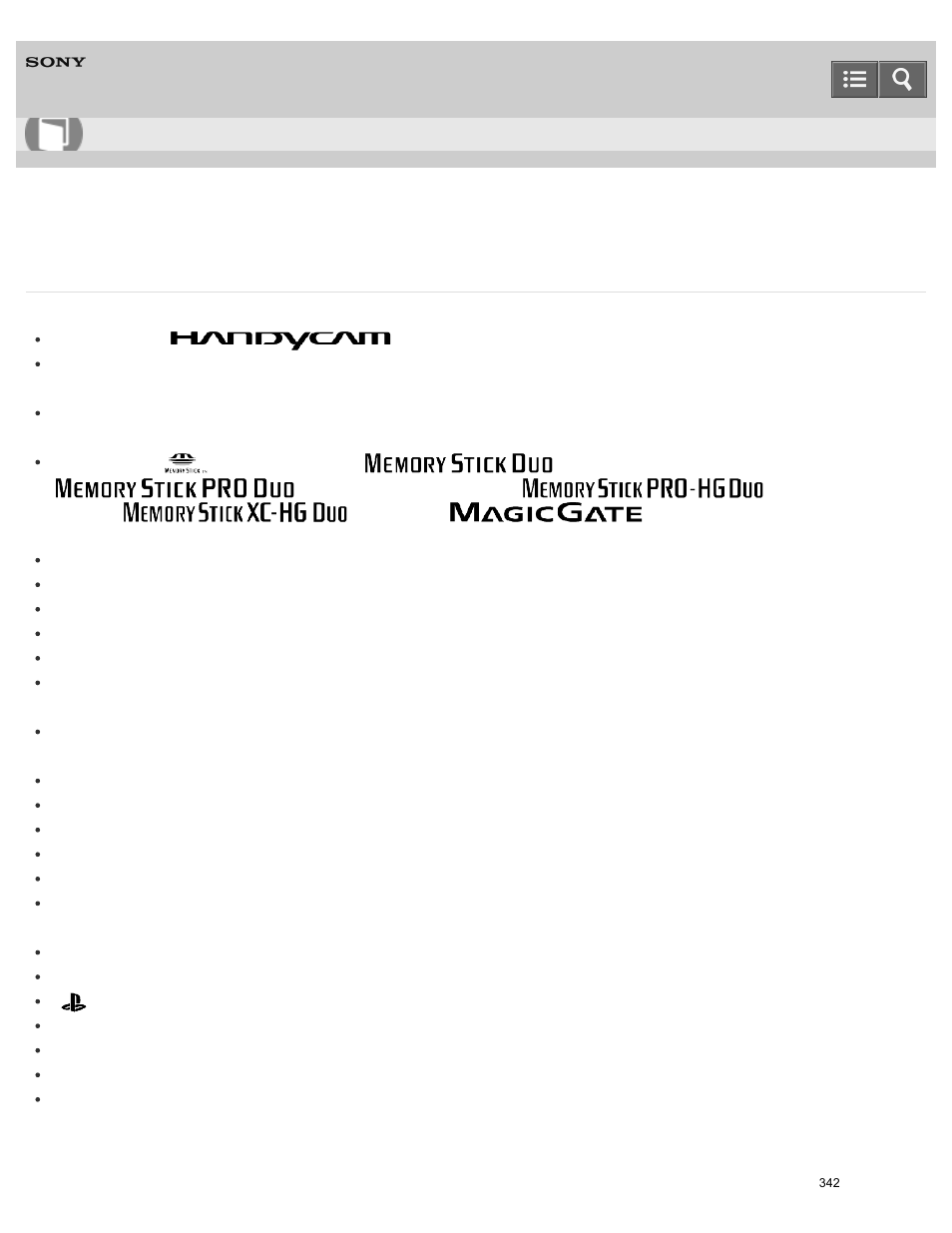 On trademarks, Help guide | Sony HDR-PJ810 User Manual | Page 342 / 416