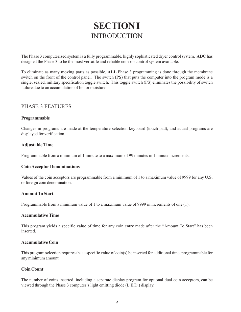Introduction | American Dryer Corp. SL31AD-15 User Manual | Page 8 / 72