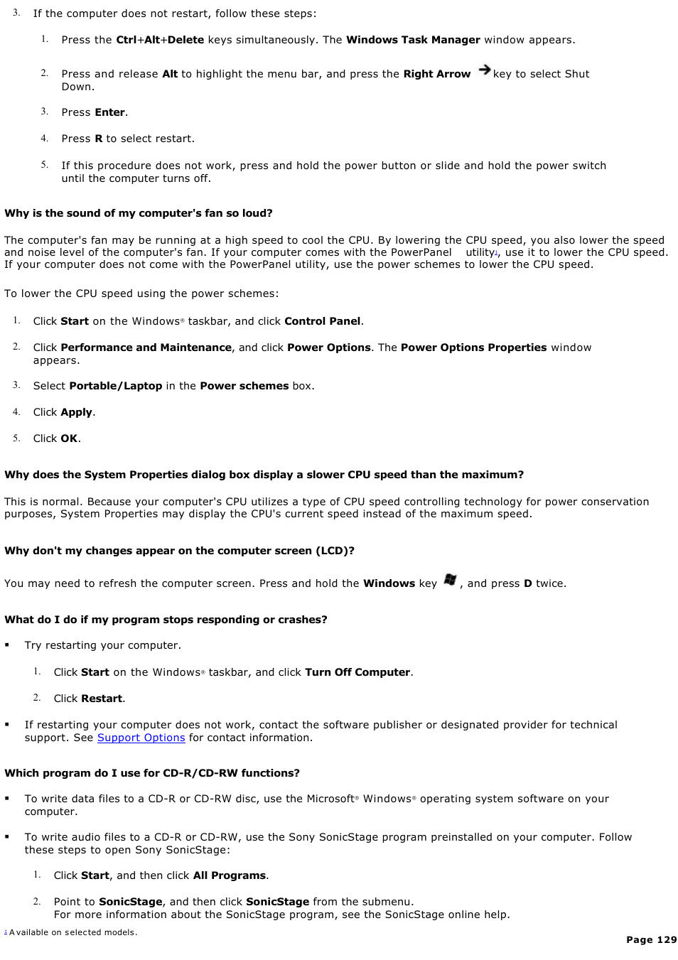 Sony PCG-FRV33 User Manual | Page 129 / 141