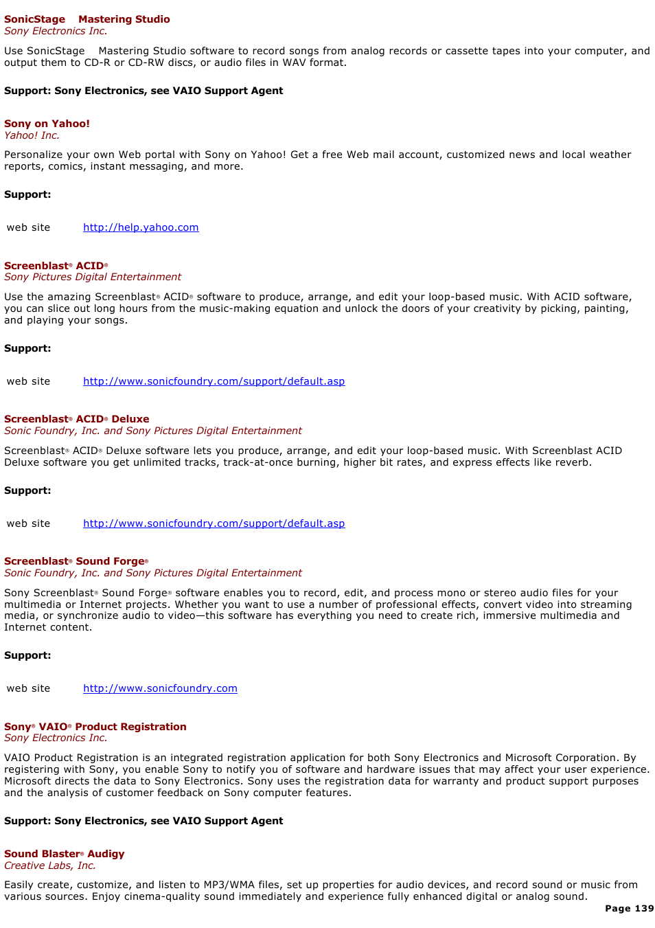 Sony PCG-FRV33 User Manual | Page 139 / 141