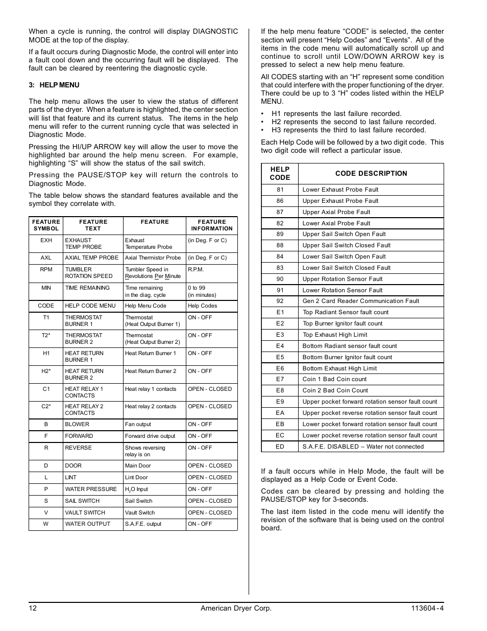 American Dryer Corp. Microprocessor 8.4 Rev 2.2 User Manual | Page 12 / 14