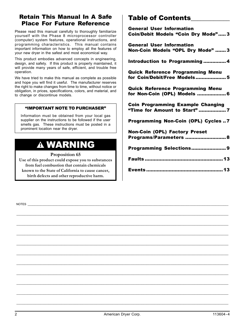 American Dryer Corp. Microprocessor 8.4 Rev 2.2 User Manual | Page 2 / 14
