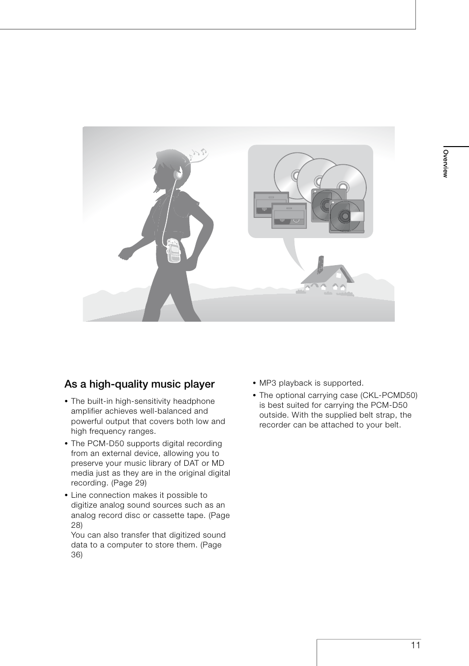 As a high-quality music player | Sony PCM-D50 User Manual | Page 11 / 60