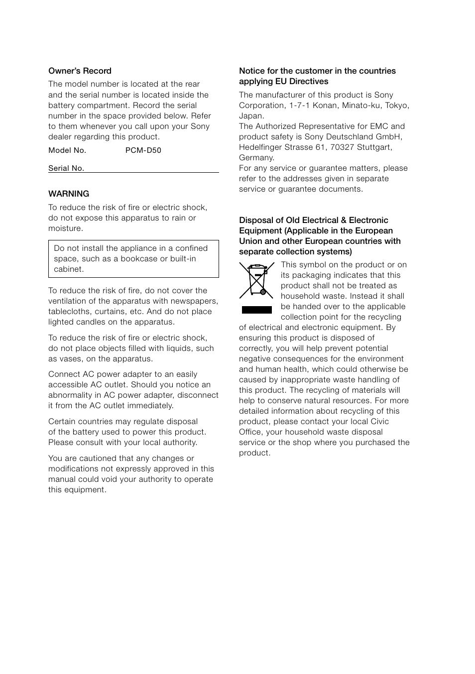Sony PCM-D50 User Manual | Page 2 / 60