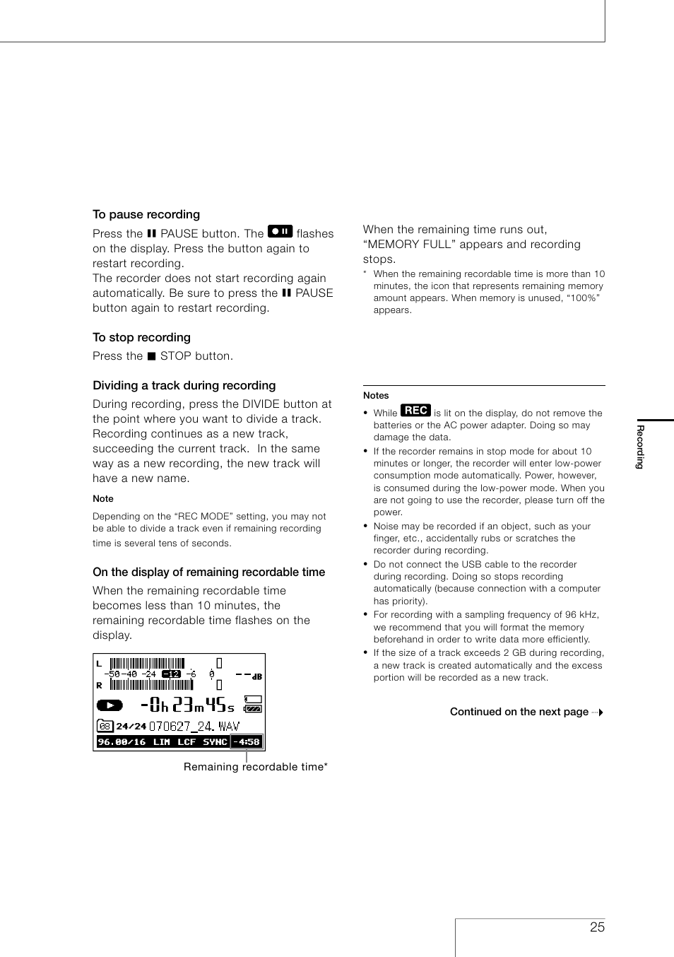 Sony PCM-D50 User Manual | Page 25 / 60