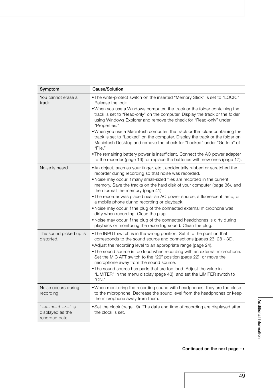 Sony PCM-D50 User Manual | Page 49 / 60
