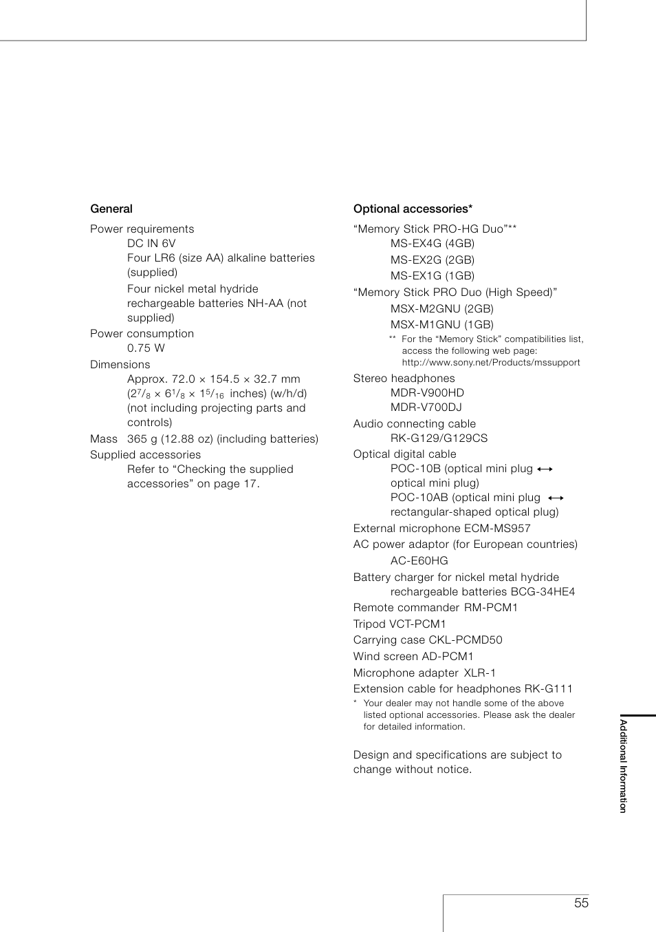 Sony PCM-D50 User Manual | Page 55 / 60