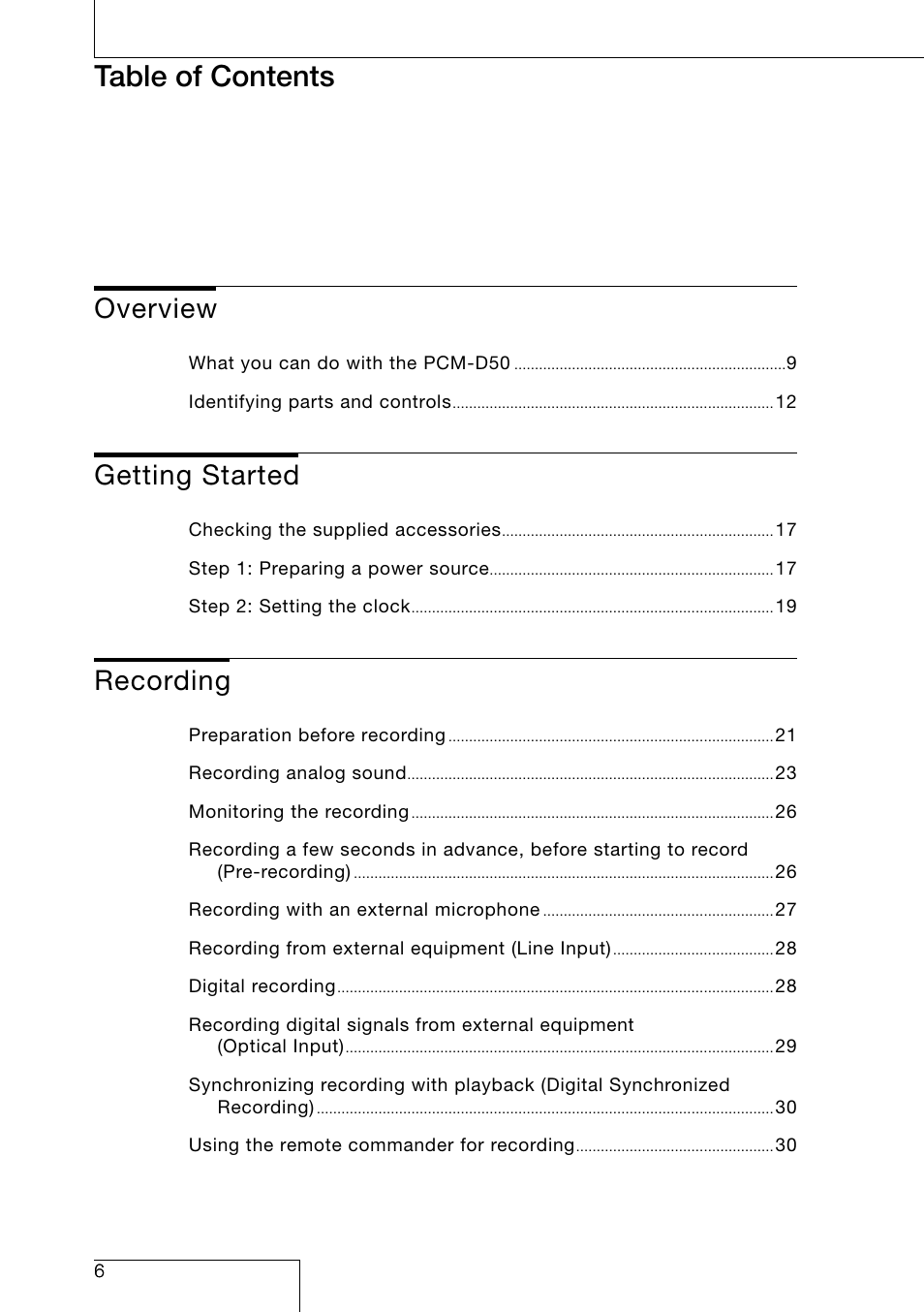 Sony PCM-D50 User Manual | Page 6 / 60