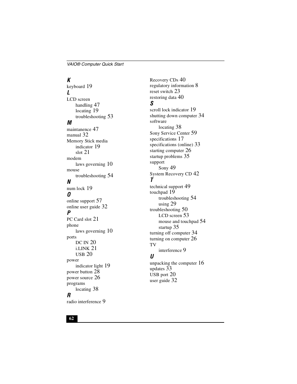 Sony PCG-GRZ530 User Manual | Page 62 / 64