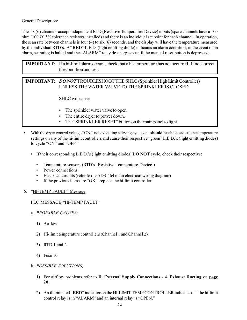 American Dryer Corp. ADS-464 II User Manual | Page 56 / 80
