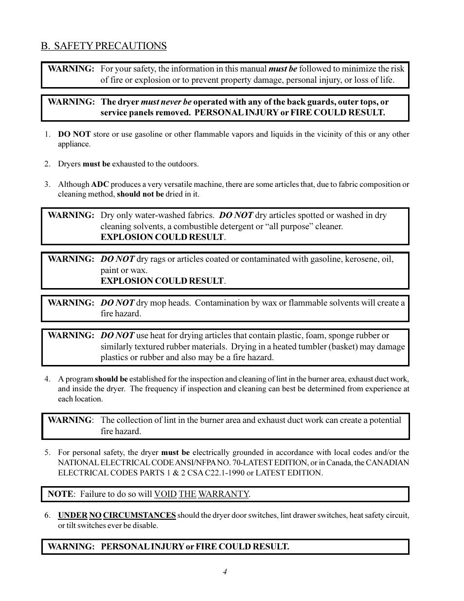 American Dryer Corp. ADS-464 II User Manual | Page 8 / 80