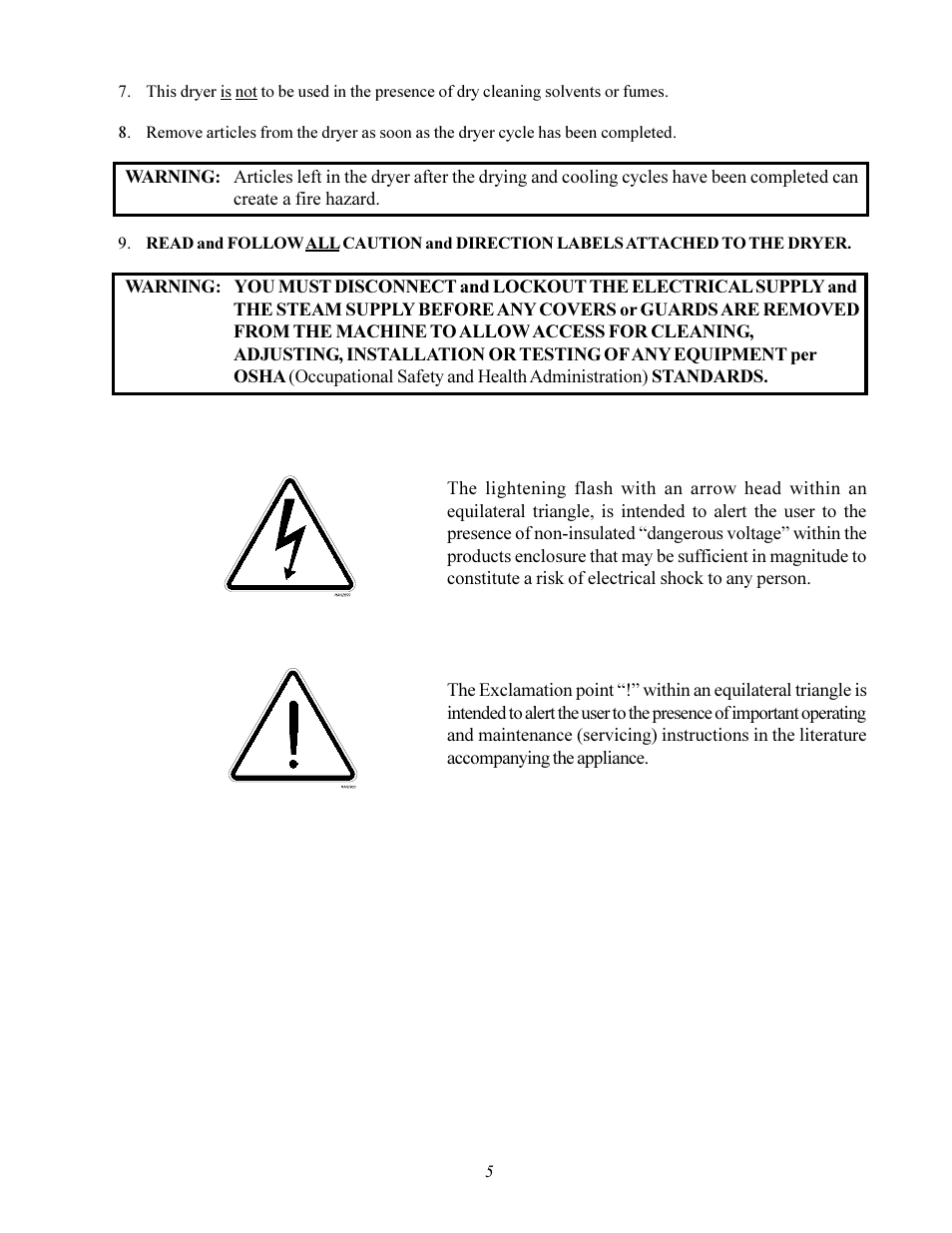 American Dryer Corp. ADS-464 II User Manual | Page 9 / 80