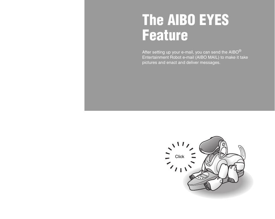 The aibo eyes feature | Sony ERS-7 User Manual | Page 20 / 62