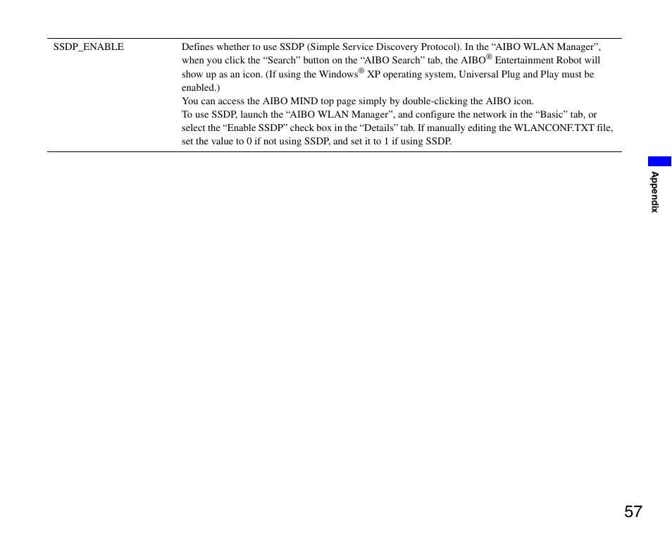 Sony ERS-7 User Manual | Page 57 / 62