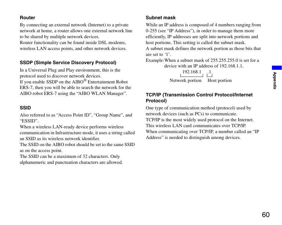 Sony ERS-7 User Manual | Page 60 / 62