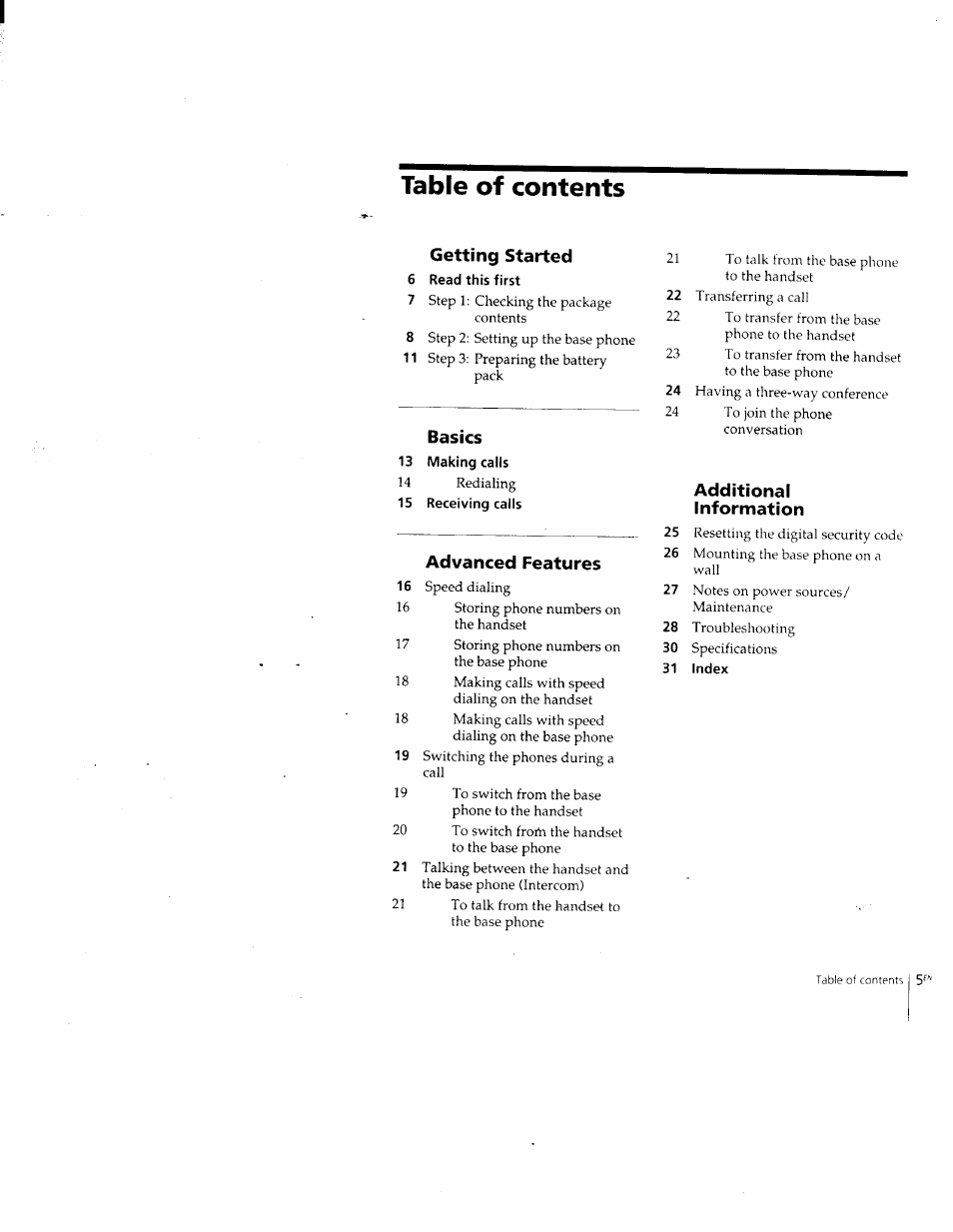 Sony SPP-205 User Manual | Page 5 / 63