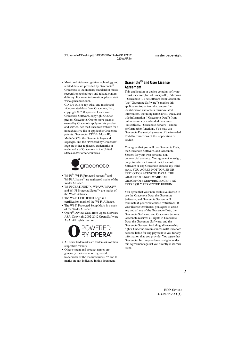 Sony BDP-S2100 User Manual | Page 7 / 44