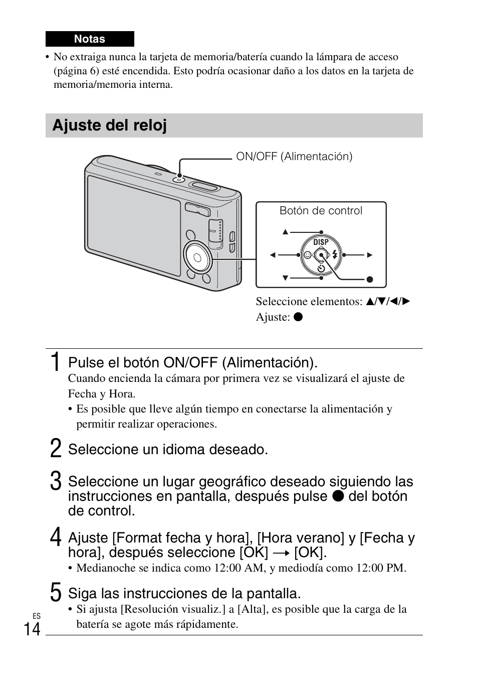 Ajuste del reloj | Sony DSC-W730 User Manual | Page 42 / 60