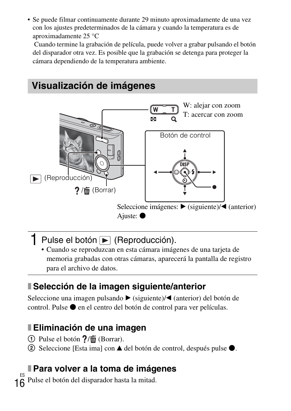 Visualización de imágenes | Sony DSC-W730 User Manual | Page 44 / 60