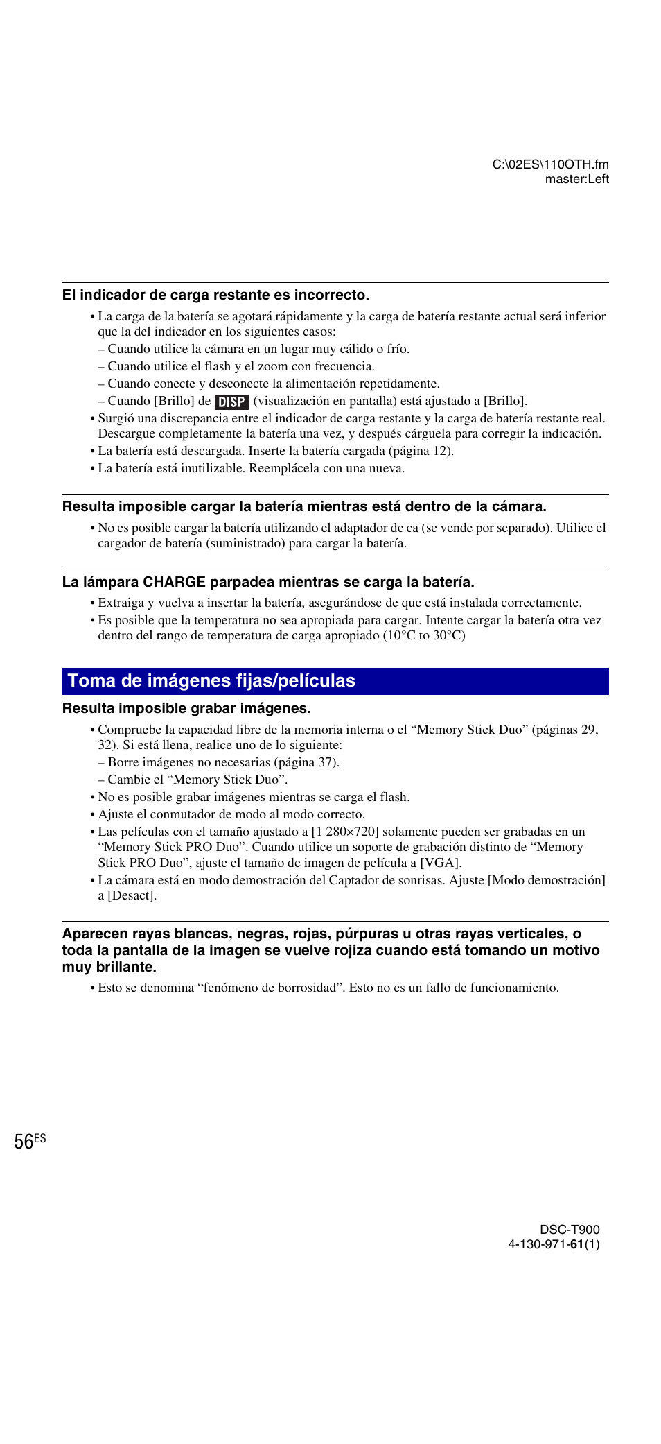 Toma de imágenes fijas/películas | Sony DSC-T900 User Manual | Page 118 / 124