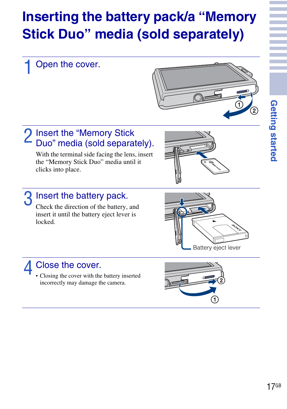 Sony DSC-T900 User Manual | Page 17 / 124