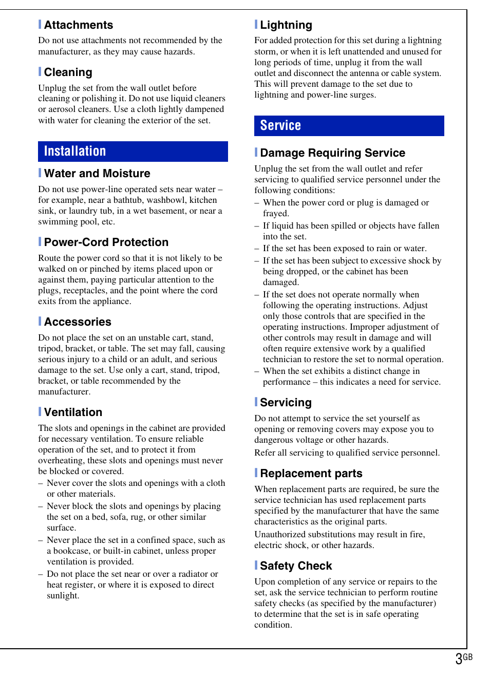 Installation service | Sony DSC-T900 User Manual | Page 3 / 124