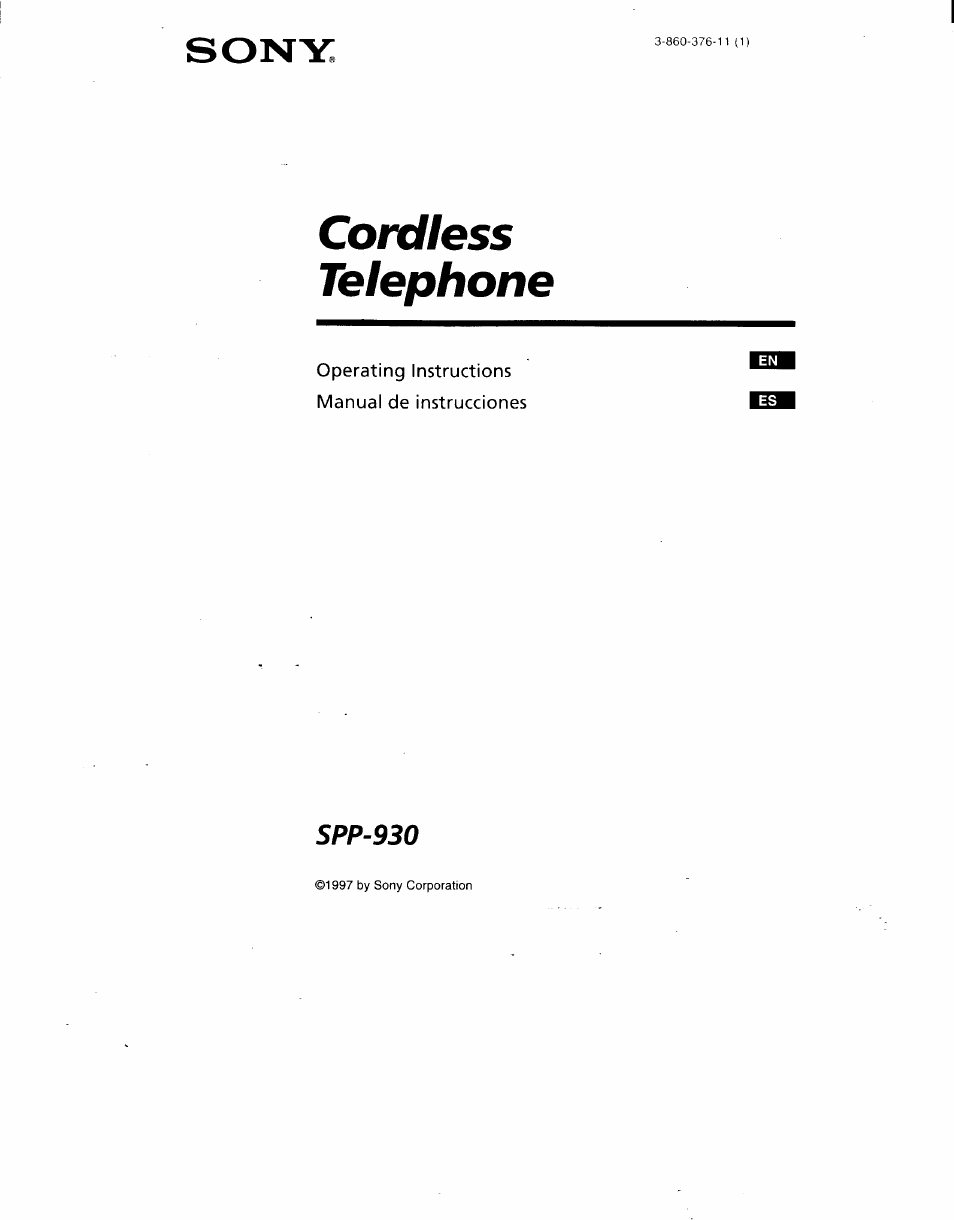 Sony SPP-930 User Manual | 54 pages