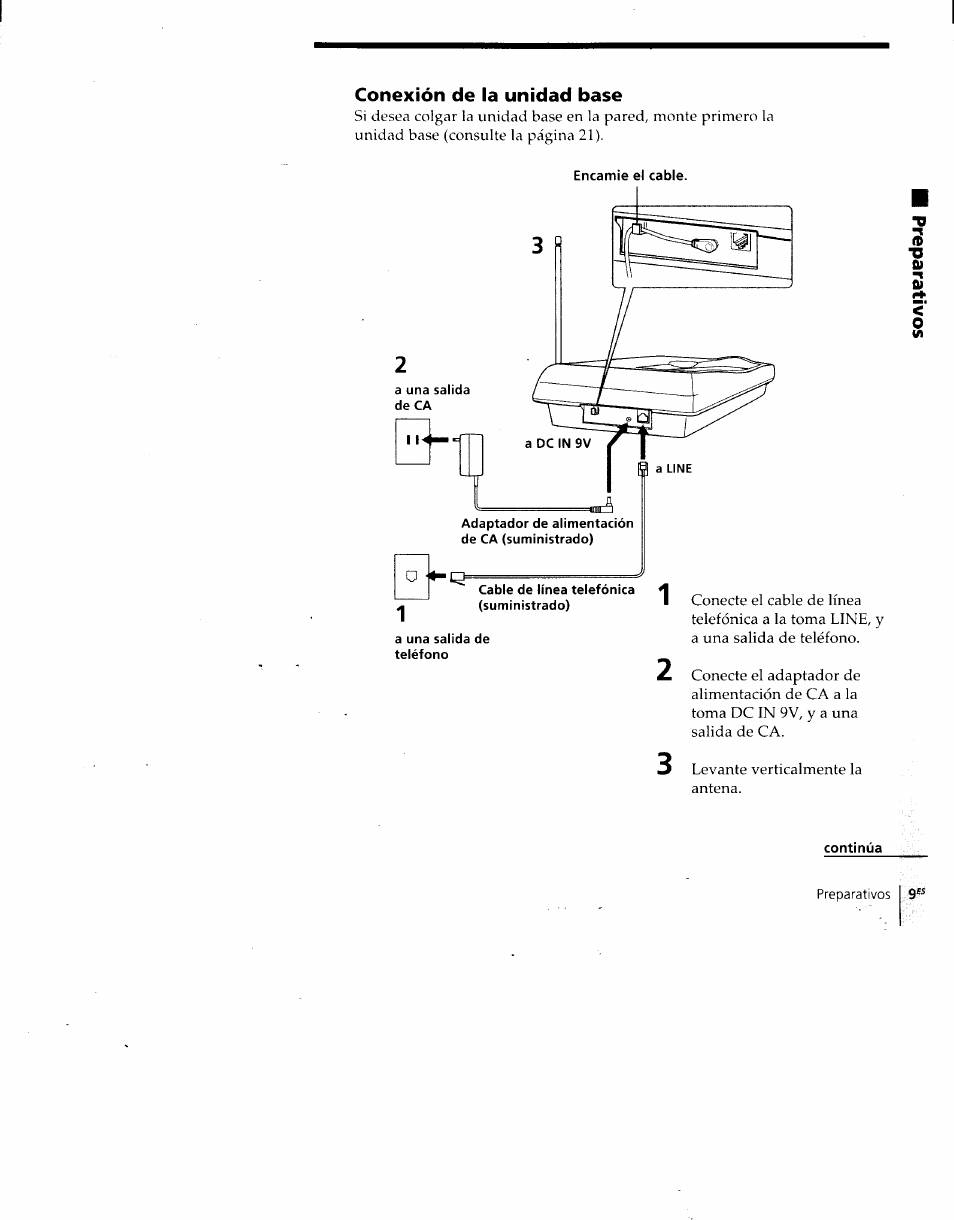 Conexión de la unidad base | Sony SPP-930 User Manual | Page 34 / 54