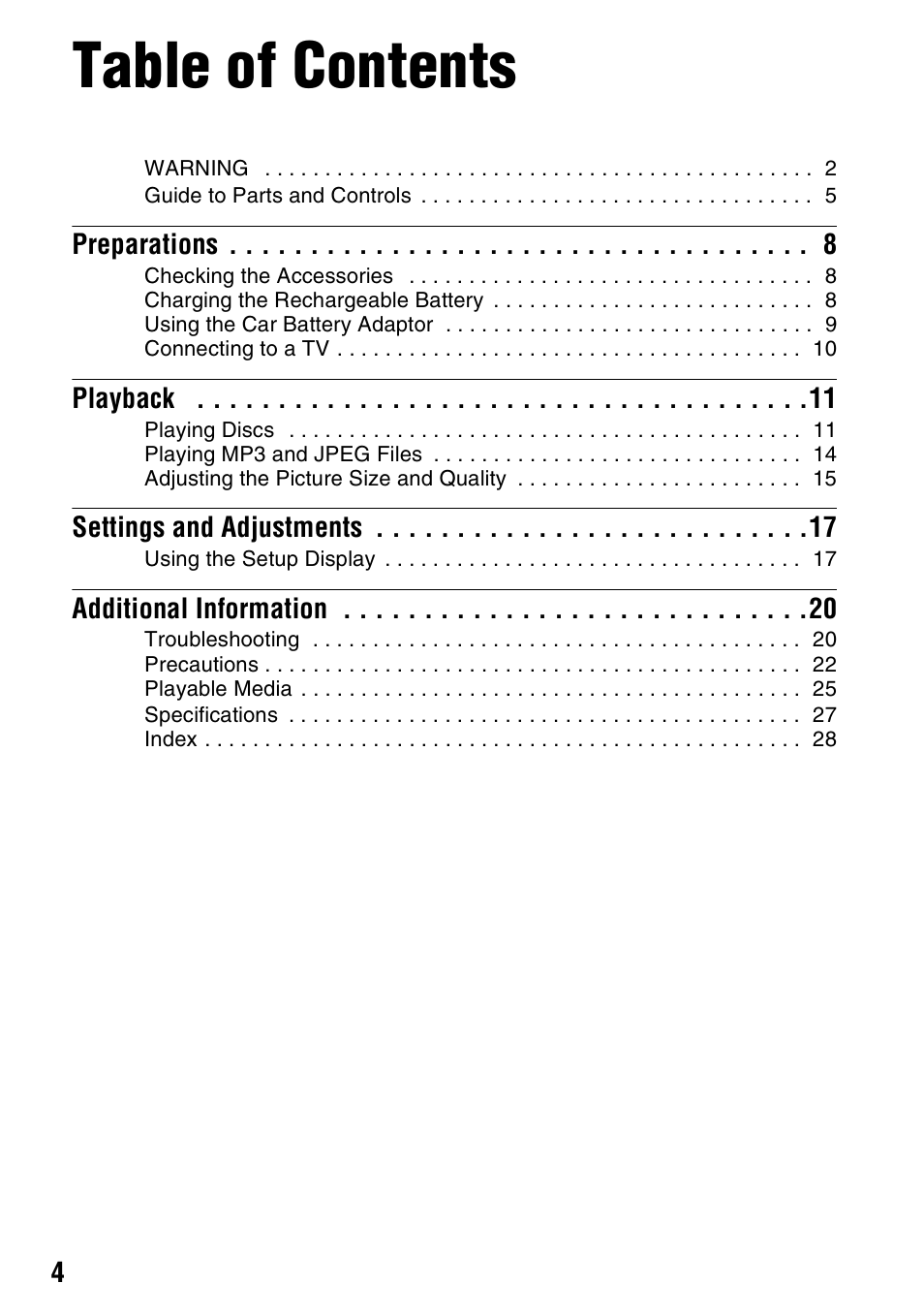 Sony DVP FX750 User Manual | Page 4 / 36