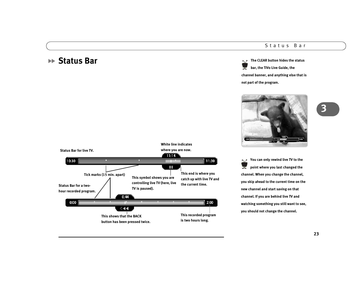 Status bar | Sony SVR-2000 User Manual | Page 30 / 107